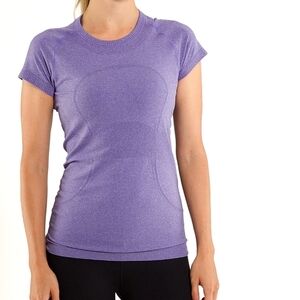Lululemon Run Swiftly Tech Short Sleeve, Size 8 purple running gym
